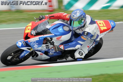 2009-05-09 Monza 4019 Superstock 600 - Free Practice - Nico Morelli - Honda CBR600RR